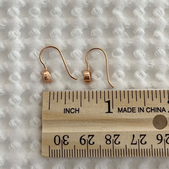 NWT Shashi Bezel Drop Earrings CZ & Gold Vermeil Over Sterling - Picture 3 of 8